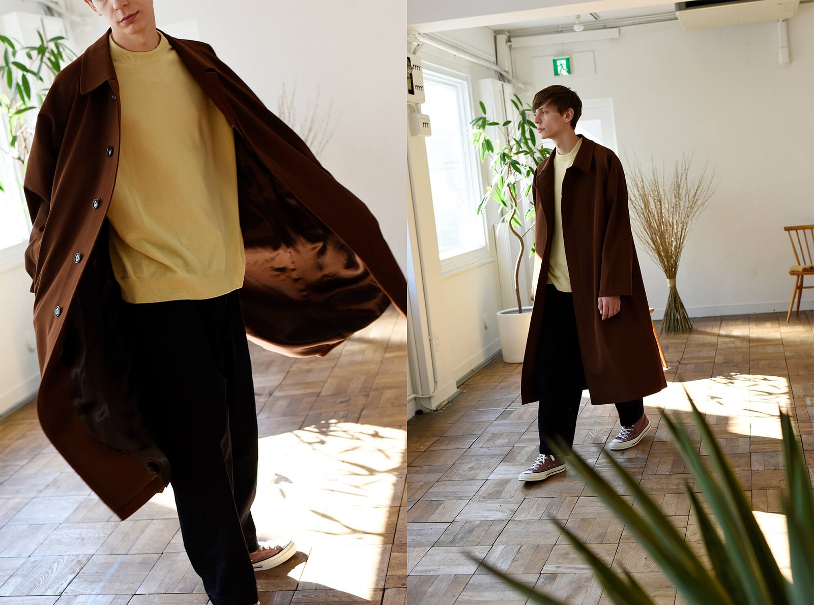 美品　unfil wool gabardine balmacaan coat