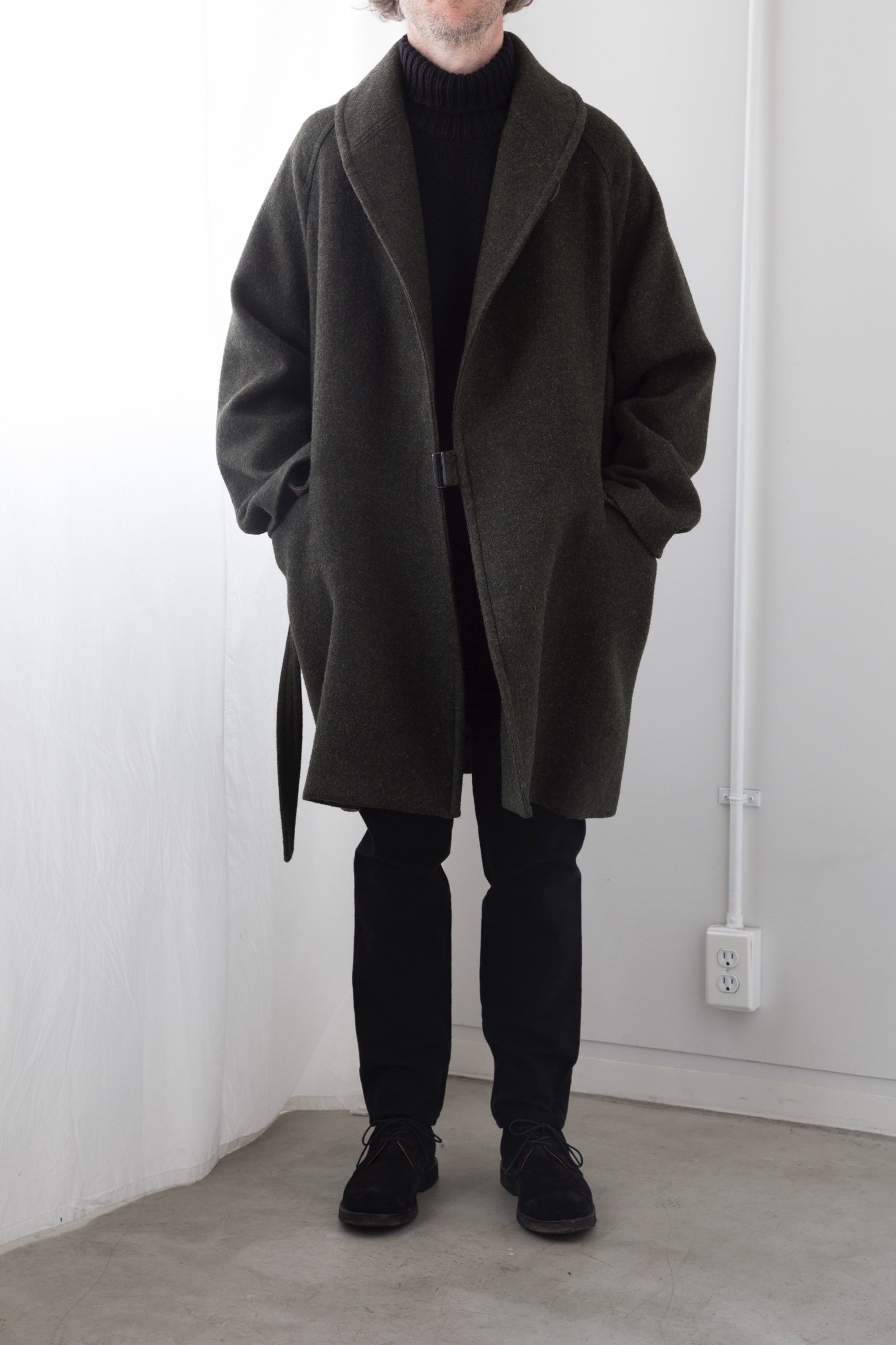 comoli ショールカラーコート19aw　グリーン