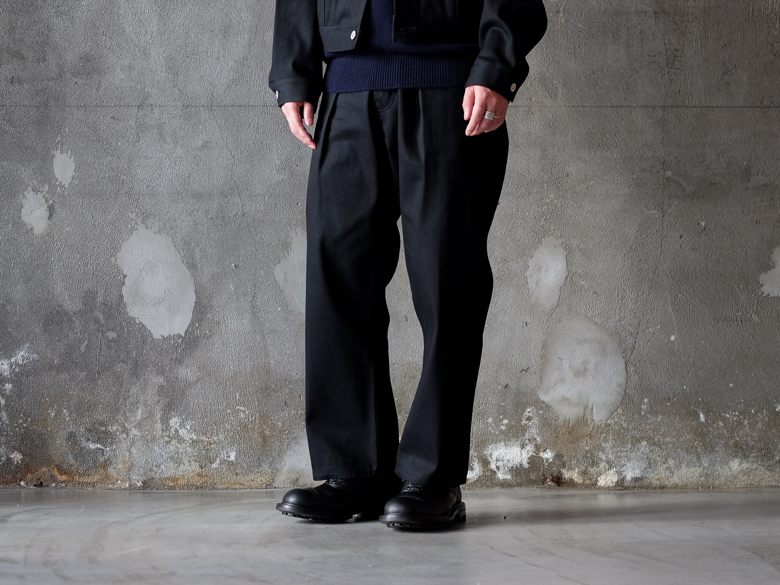 2肩幅ヘリル HERILL 20-020-HL-8050-3 CASHMERE DENIM WORK COAT ...