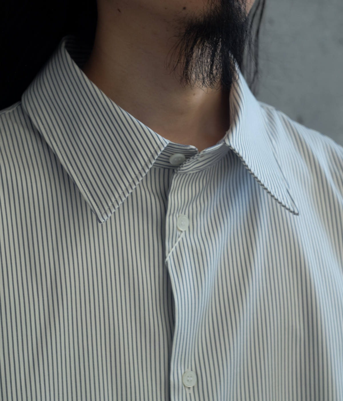 限定数のみ hed mayner へドメイナー BUTTON SHIRT ストライプ