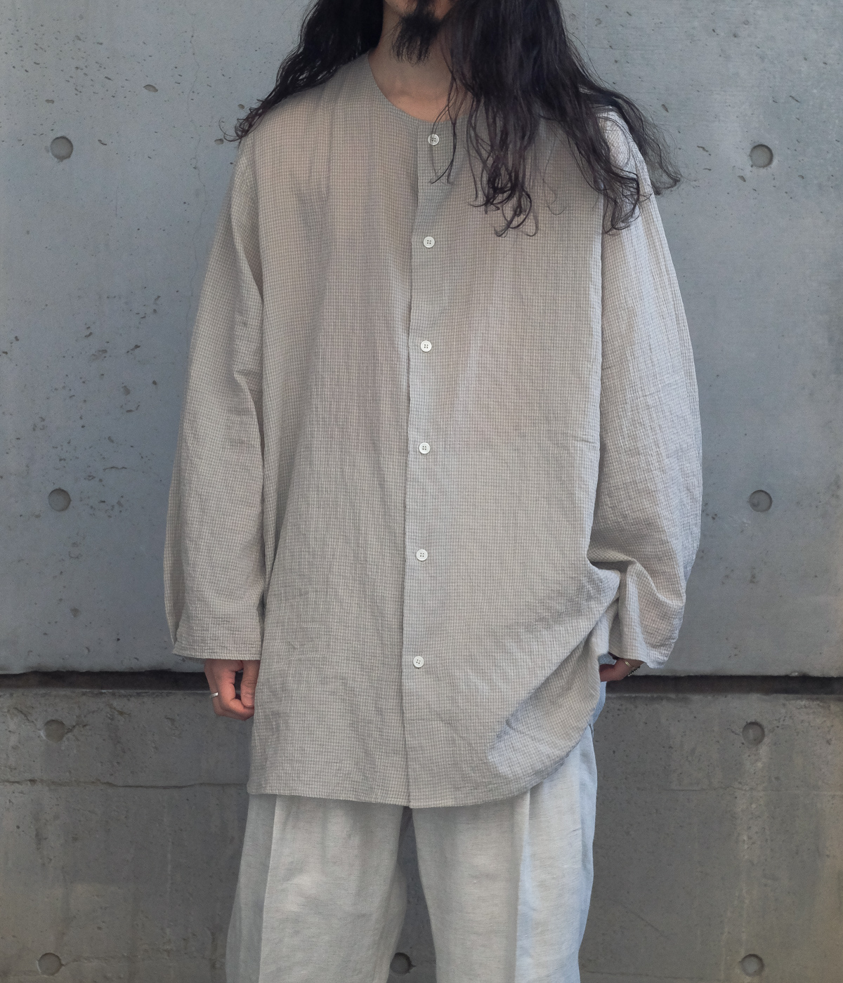 HED MEYNER 21SS ライトブルーチェックシャツ-