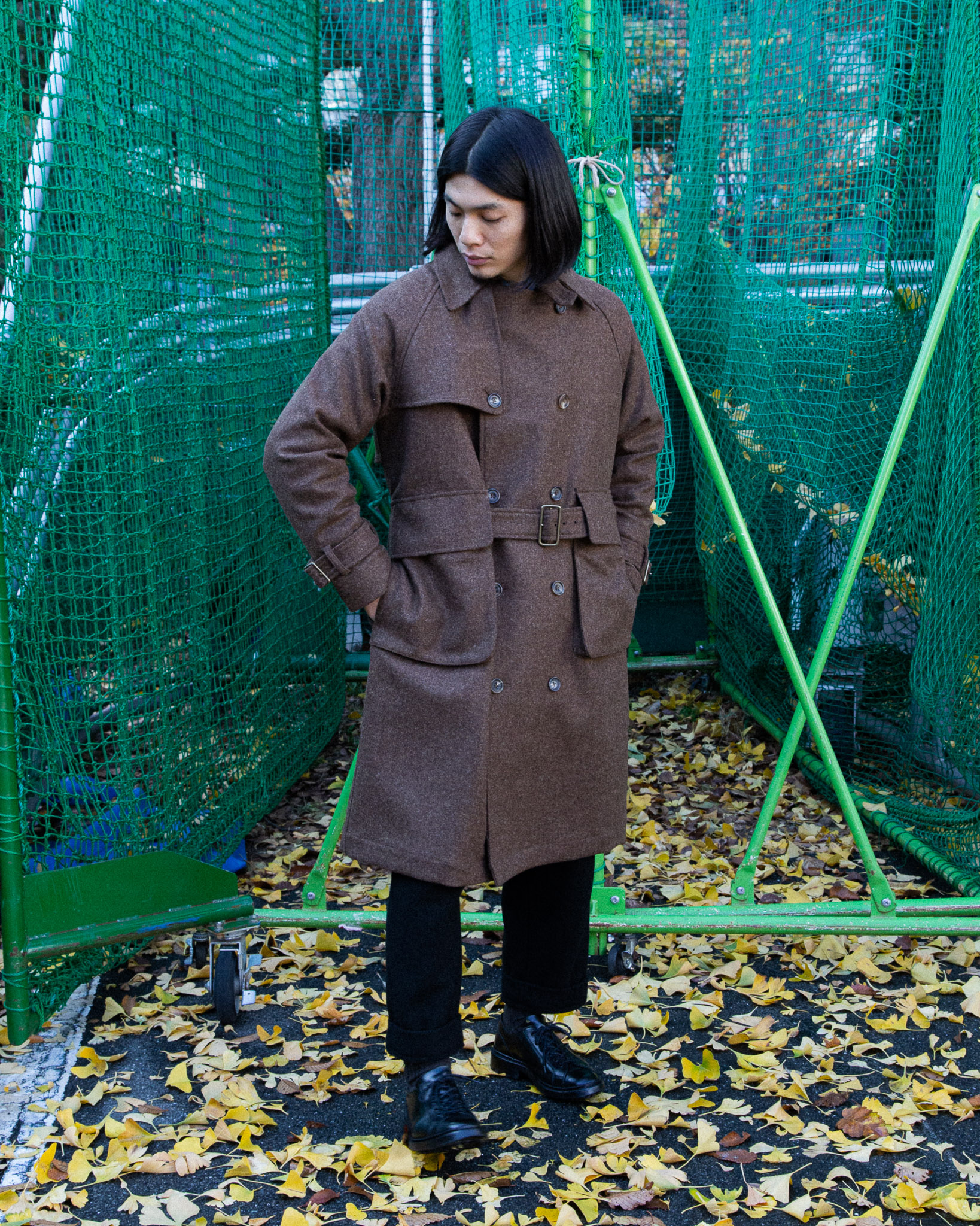 S.E.H KELLY “TRENCH COAT (WEST YORKSHIRE SHETLAND MELTON