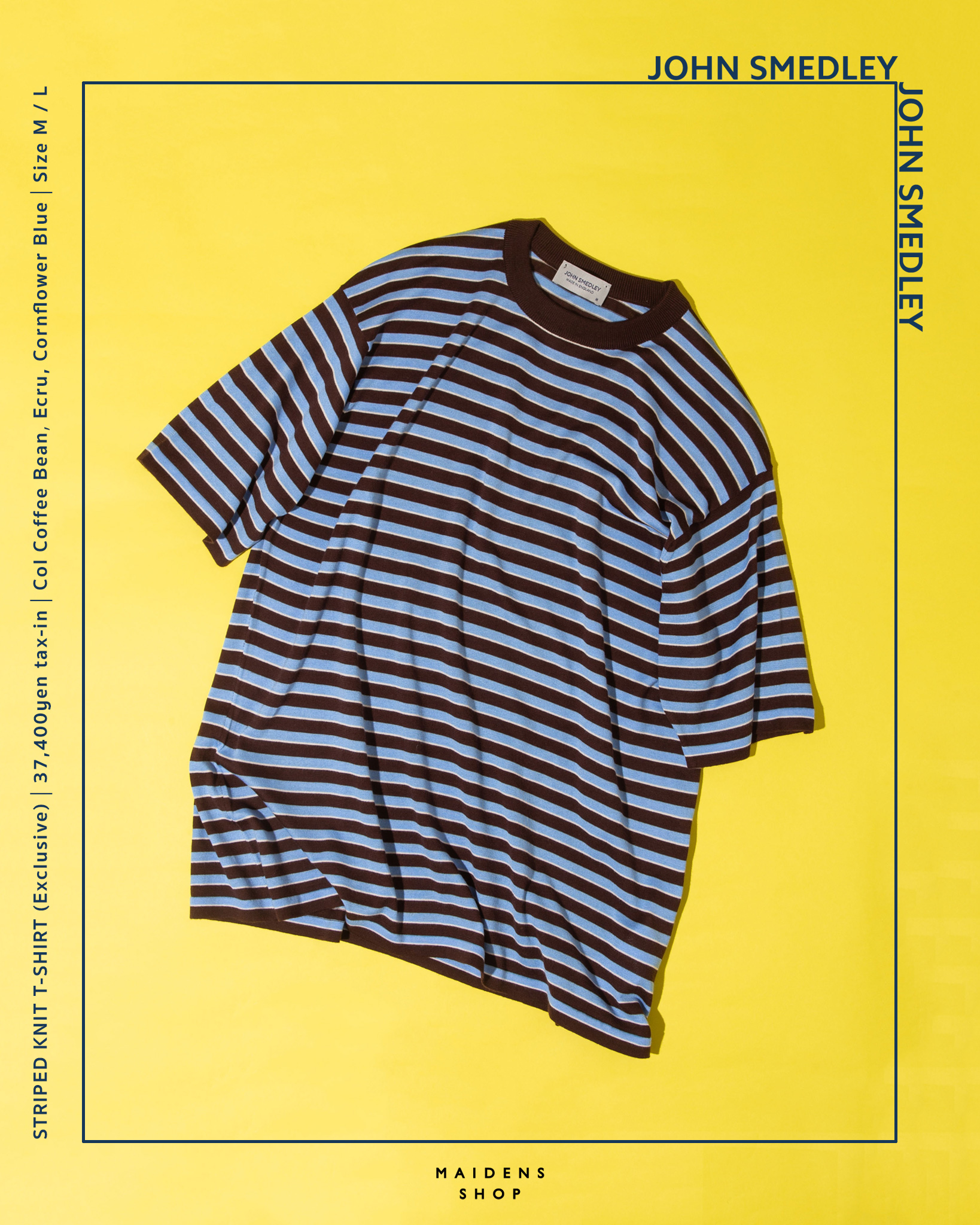 JOHN SMEDLEY】EXCLUSIVE STRIPED KNIT T-SHIRT2023.4.1 RELEASE 